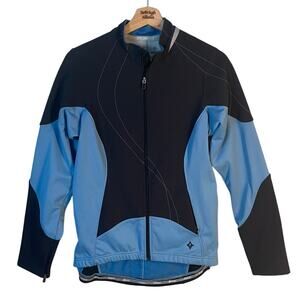 Specialized Cycling Jacket Women's SZ Large Black & Blue Full Zip Biking Pockets